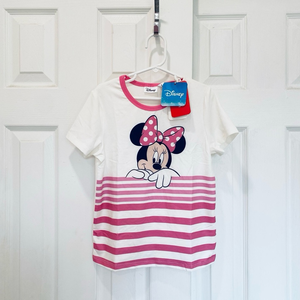 Women Disney T-Shirts Minnie Mouse Shirts with Pink Striped Print ( Naia™) - Picture 5 of 8
